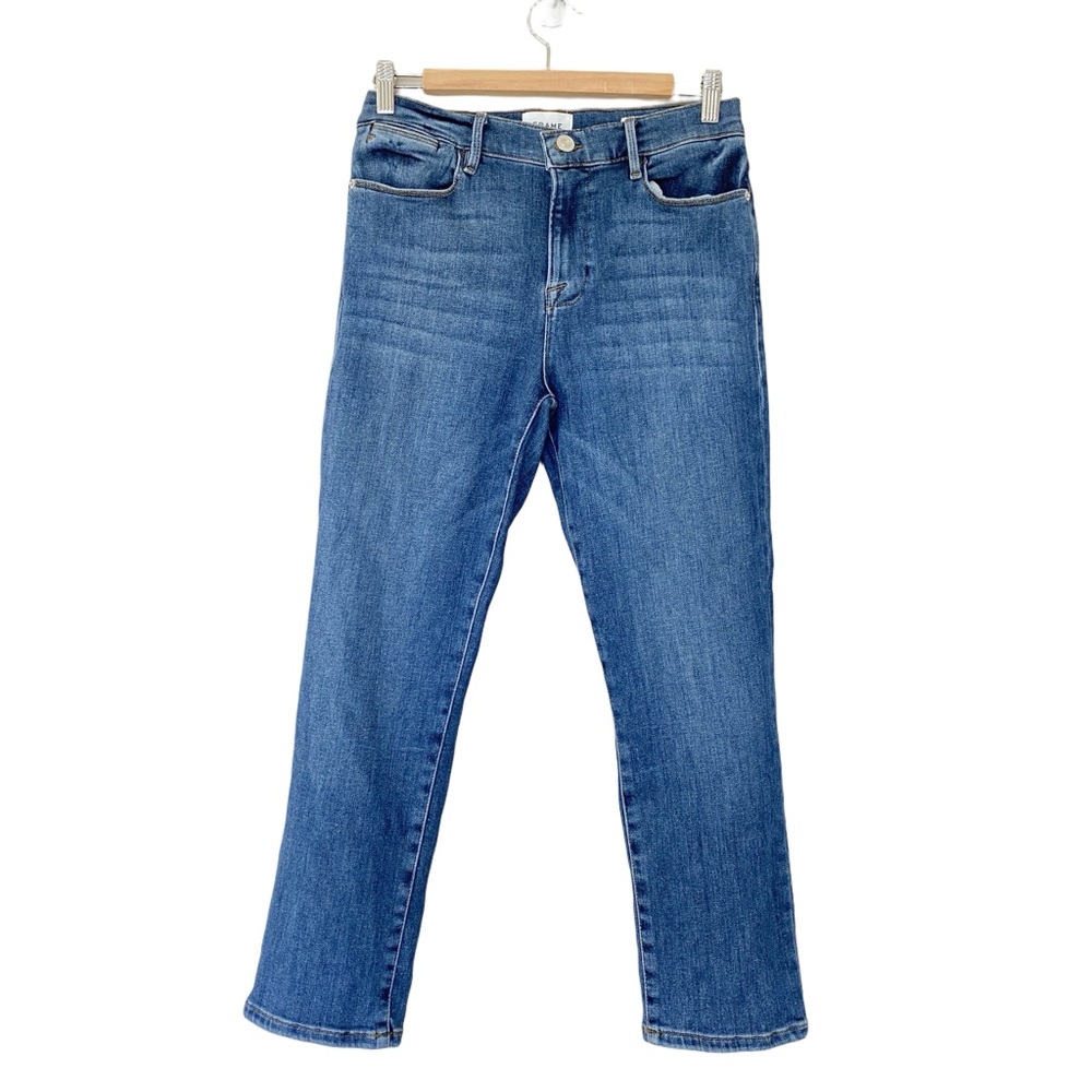 Frame Denim Women's Straight Leg Jeans in Medium Blue Wash - Picture 3 of 15
